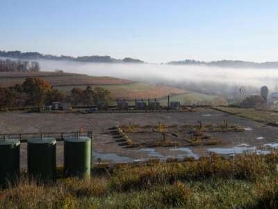 A view of the Lusk fracking facility in Scenery Hill, Pennsylvania, on October 22, 2020.